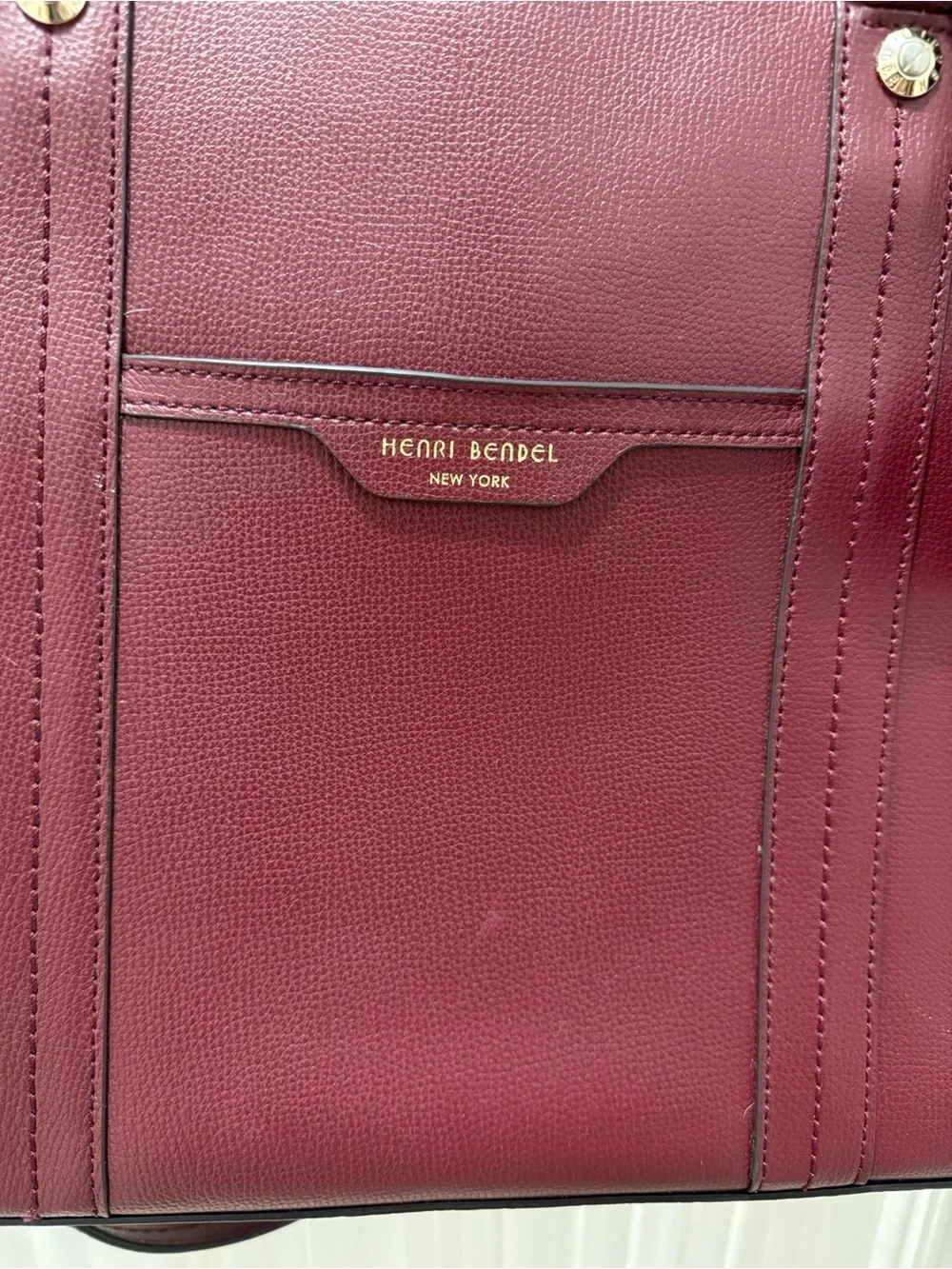 HENRI BENDEL Burgundy LEATHER Satchel Travel/Laptop
